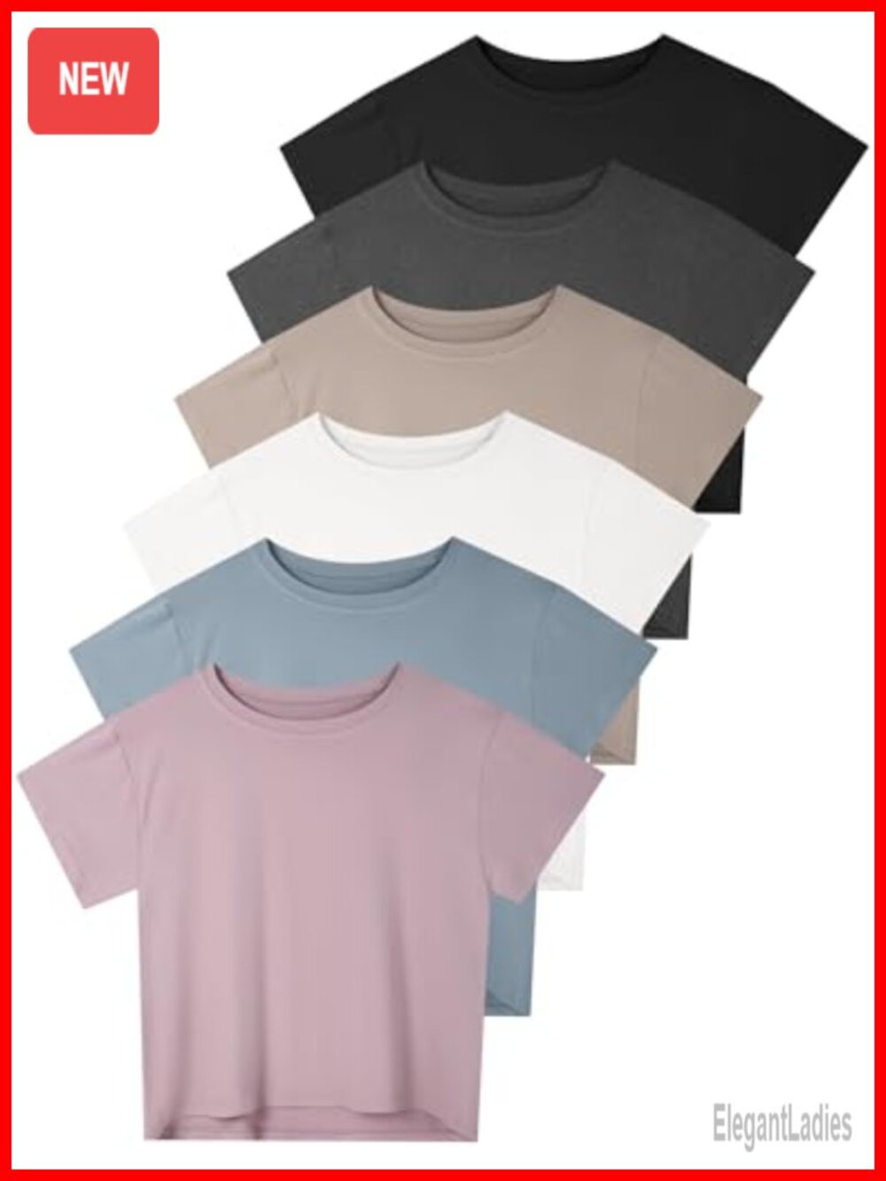 Women's Crop Top Short Sleeve Athletic Workout Loose Fit T-Shirt